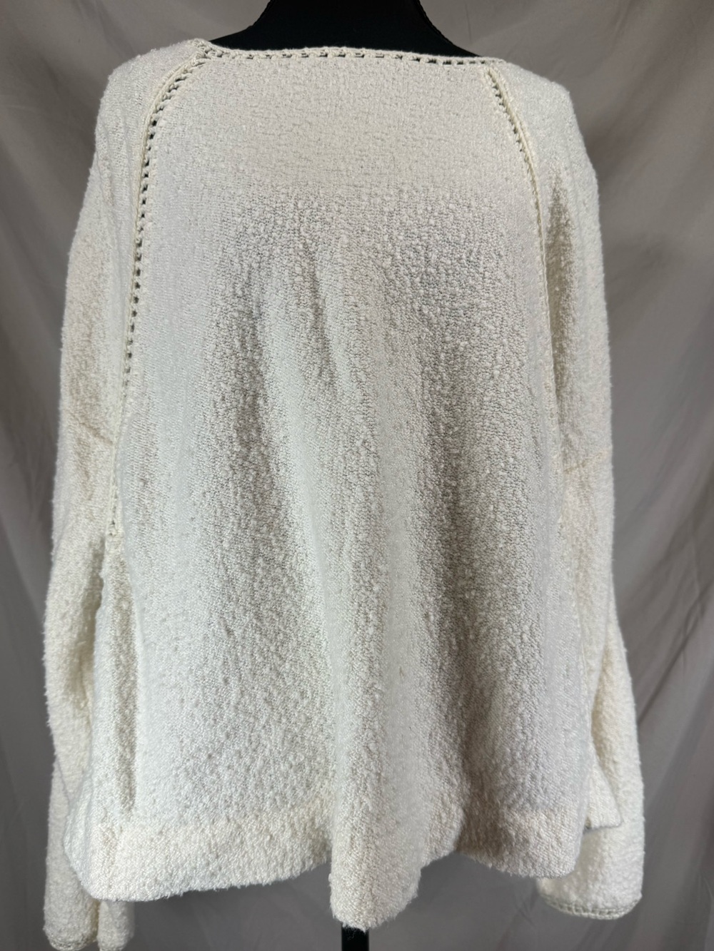 Anthropologie Valeria Crochet Lace Open Shell Pullover Sweater -‎ Cream - Medium